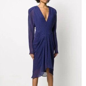 Philosophy Di Lorenzo Serafini Printed Double Creponne Polka Dot Dress, Size 8